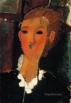 young woman in a small ruff 1915 Amedeo Modigliani Oil Paintings